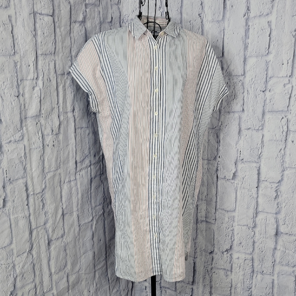 Madewell Central Shirtdress in Rawley‎ Stripes Size Medium